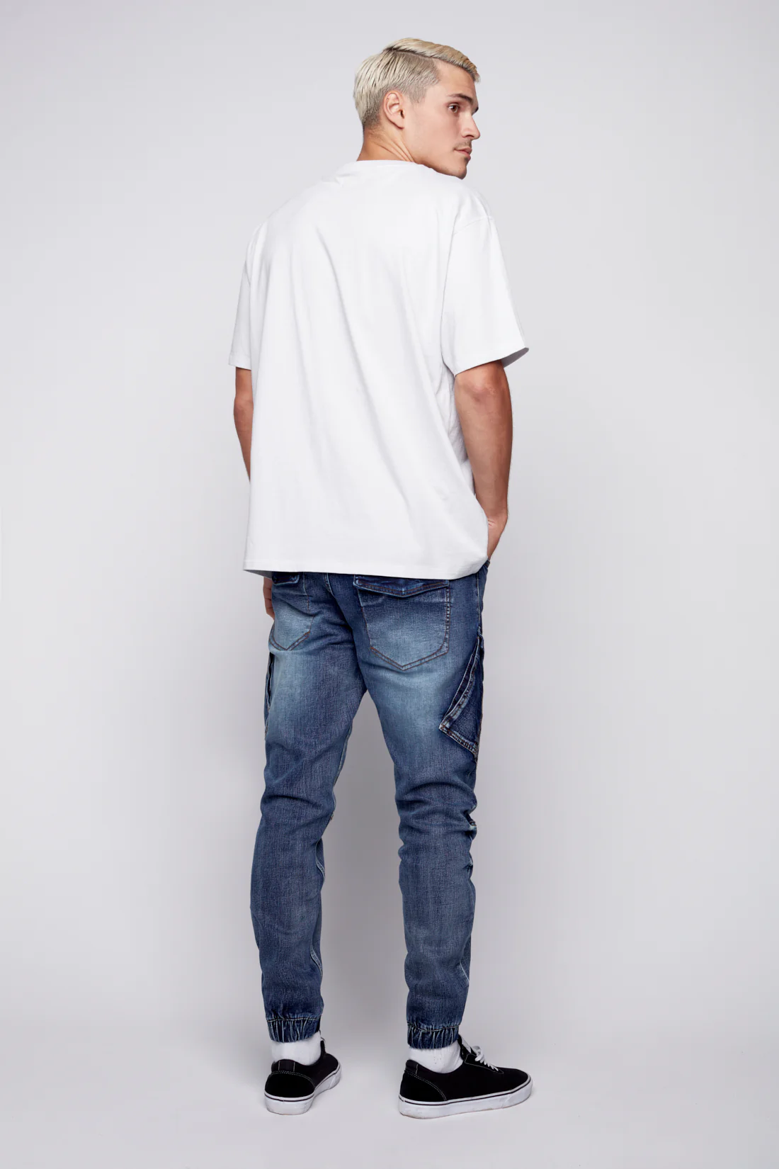 COHEN - 5 Pocket Cargo Jogger - Vintage Medium Blue - Image 2