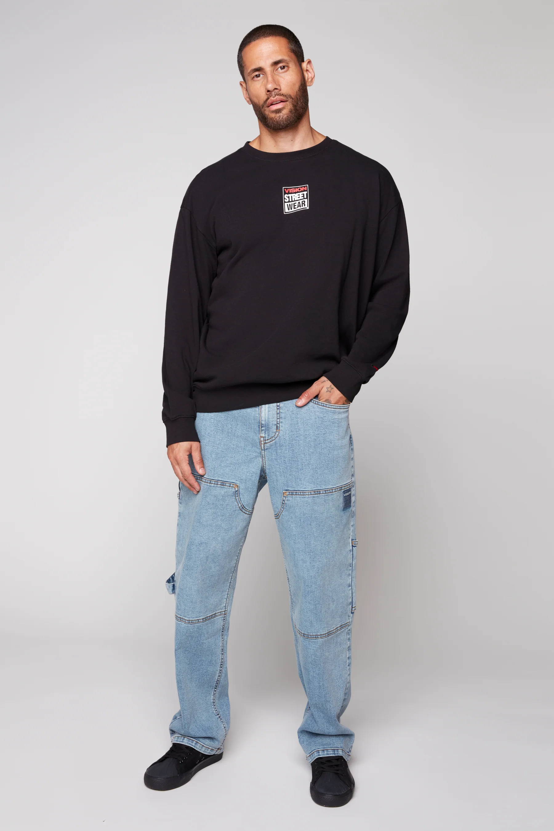 DORFMAN - Loose Fit Carpenter Pant - Dark Stone Denim