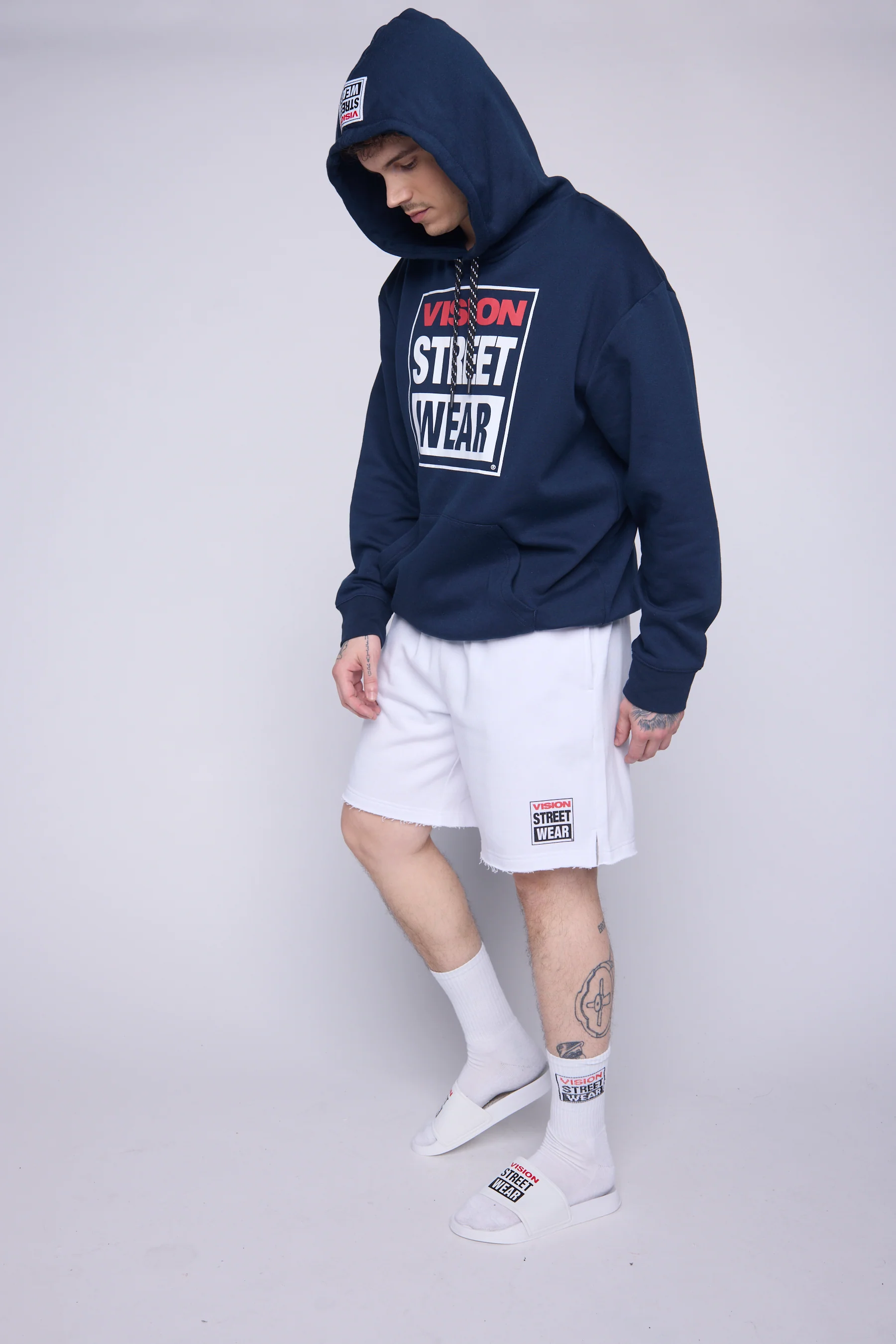Iconic Logo Hoodie-Navy